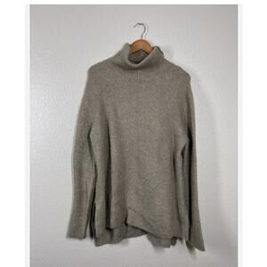 Sweet Romeo MEDIUM Ribbed Turtleneck Tunic Sweater Heather Latte Cozy Knit